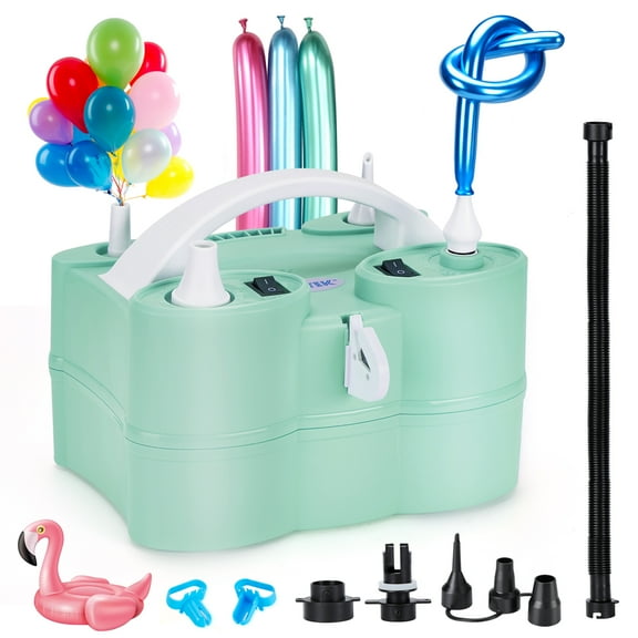 AGPtEK 3-in-1 Air Pump for Inflatables and Balloon Electric Air Balloon Pump 600W for Air Mattress Compression Bag Green