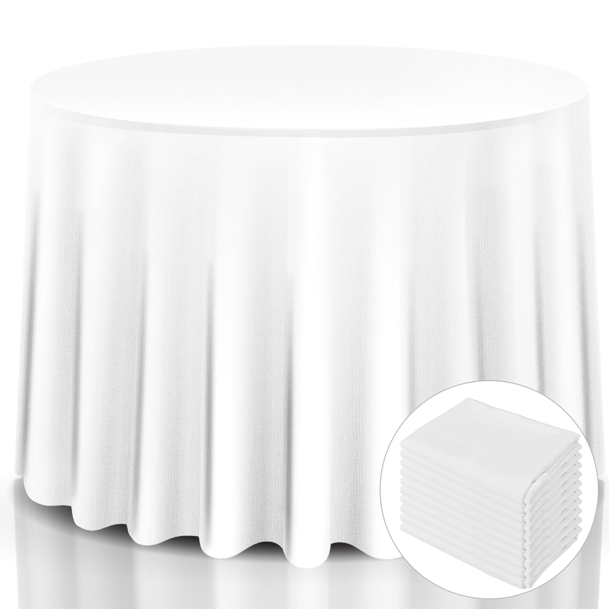 10 Pcs 120 Round Tablecloth Polyester, 120 Inch Round Cotton Tablecloth