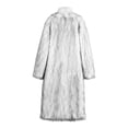 thumbnail image 5 of Mens Faux Fur Coat Winter Long Fleece Parka Overcoat Warm Thicken Soft Lapel Cardigan Trench Fashion Outwear, 5 of 7