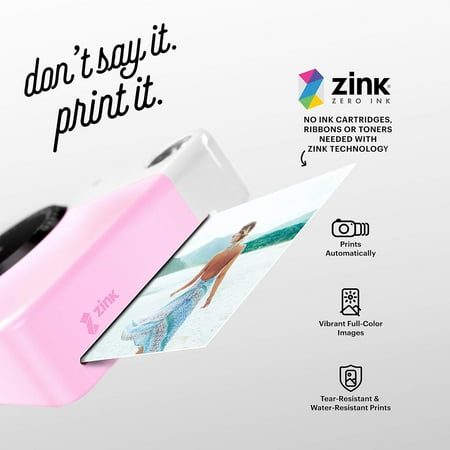 Kodak - Printomatic Instant Print Camera - Instant Digital Camera Prints on Zink 2x3" Photo Paper - Pink