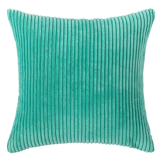 Fundas de cojín decorativas Boho Fall Cojín cuadrado de pana a rayas para sofá, cama o sillón de salón 18 x 18 pulgadas (16 estilos, 45 x 45 cm)