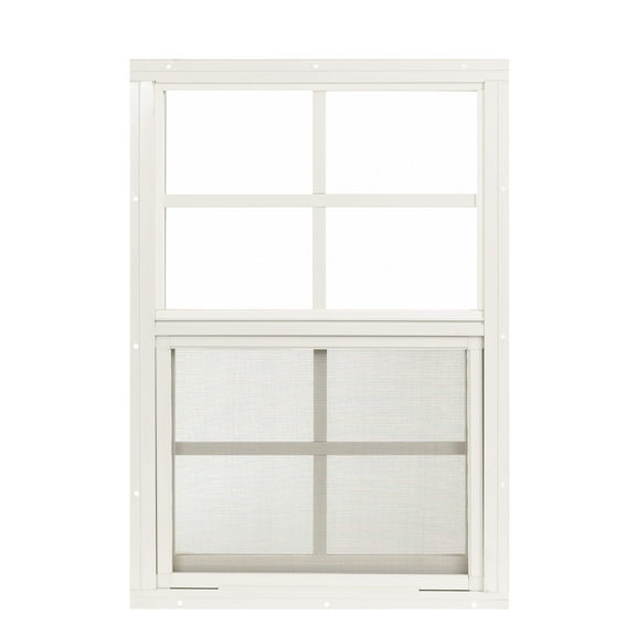 Shed Window 14" W x 21" H, Flush Mount White for Sheds, Playhouses, and Chicken Coops 1 PK (W1421W-BX1)