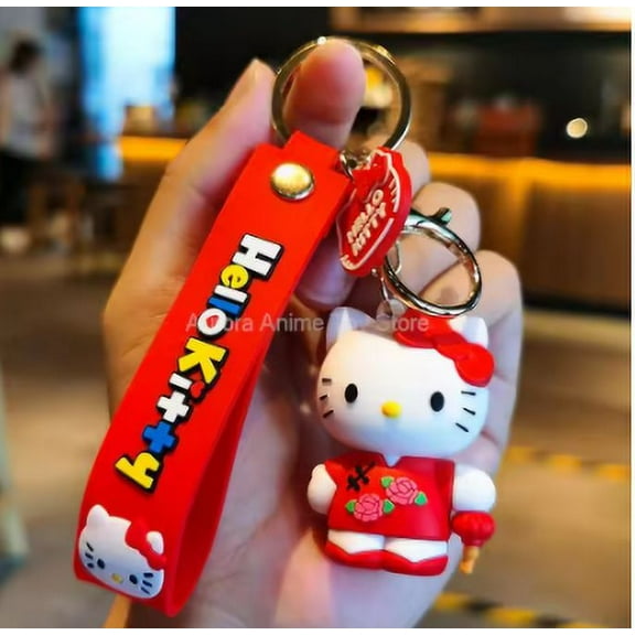 Cute Cat and Friends Keychain Pendant Holder Key Chain Car Keyring Mobile Phone Bag Hanging Jewelry Kids Toys Gifts