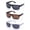 3 Pairs Black, Brown & White, variant on 3 Packs Men's Flat Top Sunglasses Plastic Rectangular Classic Design