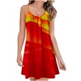 thumbnail image 1 of Robe d'Été Sans Manches pour Femme, Mini Robe de Plage, Bretelles Spaghetti Ajustables, Robe Ample Plissée, Robe Soleil Bohème à Imprimé, 1 of 5