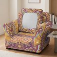 thumbnail image 3 of FKELYI Bohemian Flower Print Stretch Armchair Slipcover 2 Pcs Couch Covers Anti-Dust Furniture Protector Washable Spandex Sofa Cover with Individual Cushion Cover, 3 of 7