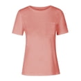 thumbnail image 4 of Generic Women Summer T Shirts Casual Short Sleeve Crew Neck Tops Pocket Tee Tops, 4 of 4