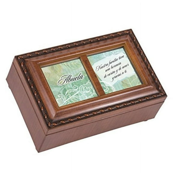 huela Woodgrain Petite Music Box/Jewelry Box Plays Light Up My Life