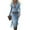 Blue, variant on Women's Western Cowgirl Suede Dress Vintage Long Sleeve Slim Fit Fringe Dress with Lapel and Zip
