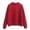 Red, variant on Women's Crewneck Sweatshirt Long Sleeve Casual Pullover Top Solid Color Lightweight Fleece Sweatshirt