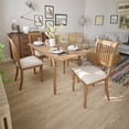 thumbnail image 3 of Gymax Table à Manger Ferme Ensemble de 5 W / Table à Manger Extensible et Chaises Rembourrées, 3 of 10