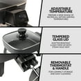 thumbnail image 4 of HomeCraft Electric Skillet with Lid, 7-Inch Non-Stick Electric Skillet with Temp Control and Cool Touch Handle, 4 of 5