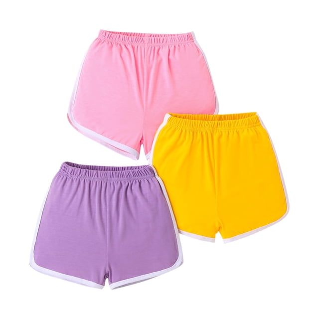 Odeerbi 3 Pack Boys Girls Cotton Dolphin Shorts Soft Lightweight Summer Shorts Para 1-8 Años