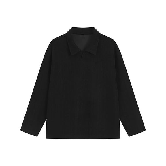 Makaor Button up Shirt Men Long Sleeve Big and Tall Collared Tops Solid Color Pullover Tees Outfits Clothes