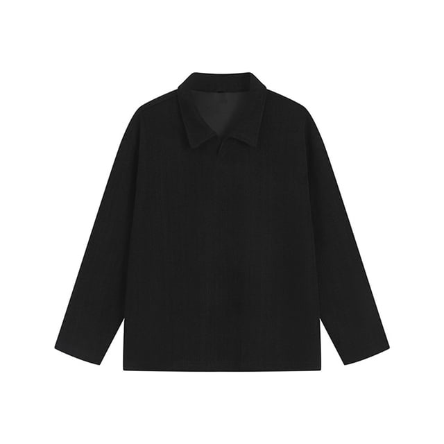 pstuiky Camisas casuales de manga larga para hombre, Suéter informal de manga larga con solapa y medio botón para hombre, de color liso y moderno Tops casuales para hombres xxxl