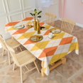 thumbnail image 3 of Orange Yellow Checkerboard Checkered Pattern Rectangle Tablecloth 60"x120",Waterproof Polyester Rectangle Table Cloth, Wipeable Spillproof Polyester Tablecloth for Dining, Camping, Indoor and Outdoor, 3 of 6
