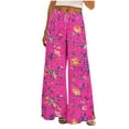thumbnail image 6 of JUSLIO Womens Pants Comfortable Drawstring Casual Wide Leg Pants Pink L, 6 of 9