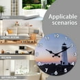 thumbnail image 3 of Lighthouse Round Wall Clock 16 Inch Beach Wall Clocks Battery Operated Silent Non-Ticking Wooden Wall Clock for Bathroom Bedroom Living Room, 3 of 7