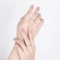 thumbnail image 5 of Couple Rings Sterling Silver Matching Wedding Bands for Women and Men Adjustable Geometric Promise Rings with Zircon Stone Korean Niche Design Jewelry, 5 of 5