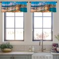 thumbnail image 3 of LALILO Kitchen Curtain Valance Sea Landscape Spain Rod Pocket Window Curtain 52"x 18" Set of 2, 3 of 7