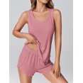thumbnail image 2 of Ekouaer 2 Pieces Womens Tank Top Pajamas Set Soft Sleepwear Sleeveless Cami and Shorts Summer Loungewear Pjs Set, 2 of 6