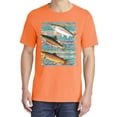 thumbnail image 2 of Wild Bobby, Classic Rainbow Brook Brown Trout, Fish, Trio Garment-Dyed Washed Look Short Sleeve Tees, Neon Orange, X-Large, 2 of 3