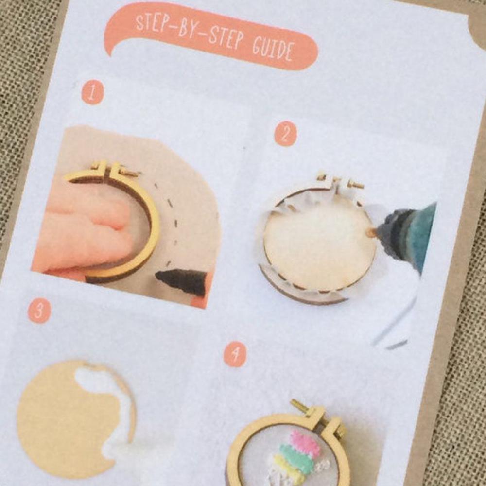 Mini Wooden Embroidery Hoop Pendant DIY Stretch Mini Jewelry Cross Stitch Fixed Frame for Craftwork - image 4 of 12
