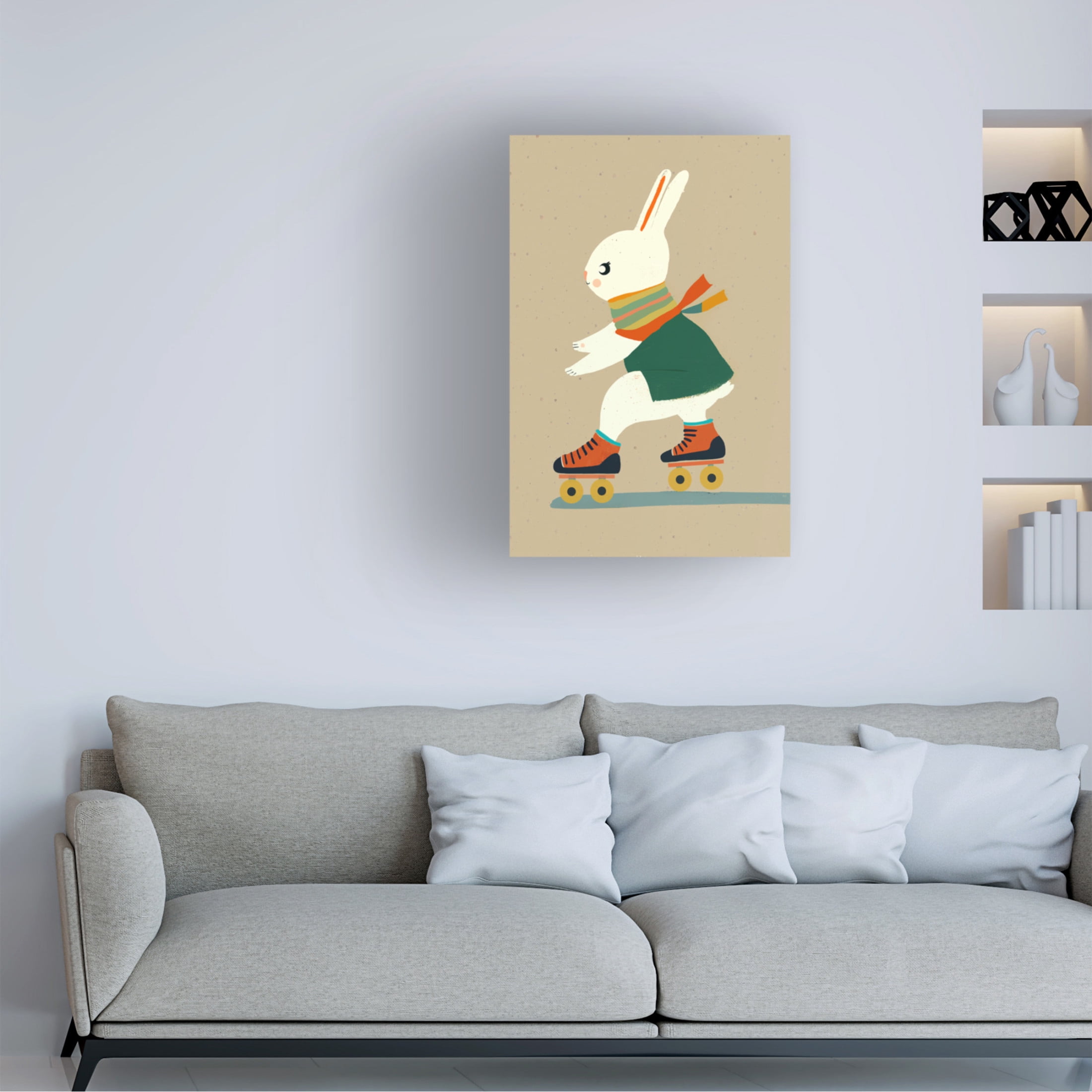 Trademark Fine Art Treechild Inline Skating Bunny Canvas Wall Art
