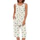 thumbnail image 1 of Conjunto de Ropa de Salón para Mujer Cuello Redondo Blusa sin Mangas Sólida Y Pantalones Cortos de Cintura Elástica Pantalones, Pantalones Cortos de Verano para Mujeres, 1 of 7