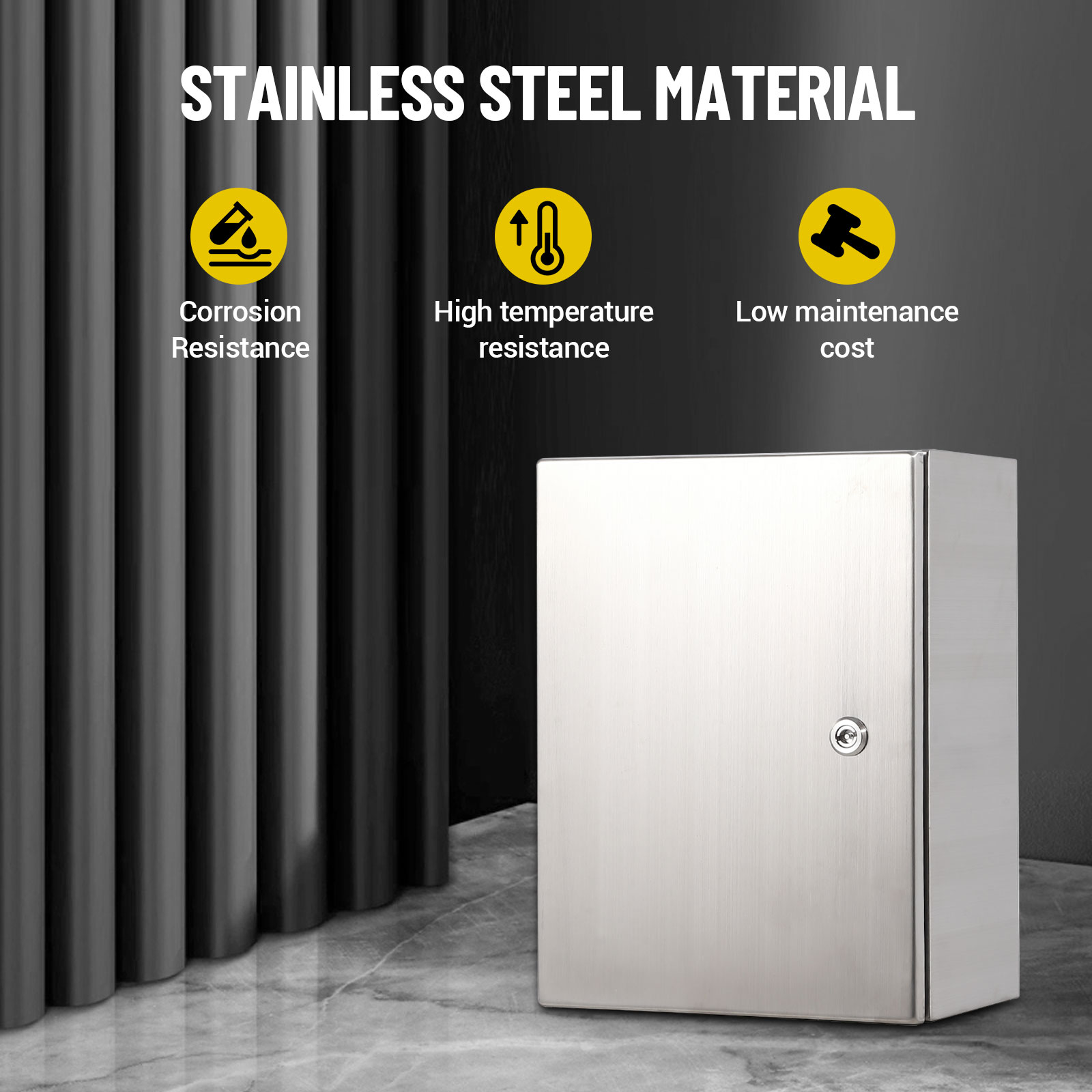 Accreate Stainless Steel Waterproof Electrical Box, IP65 Outdoor/Indoor Junction Enclosure with Mounting Plate & Wall Bracket, 304 Grade Weatherproof Enclosure