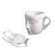 thumbnail image 4 of Taza de cerámica para leche, café, platillo, vaso de agua, creativa, cara humana Blanco, 4 of 9