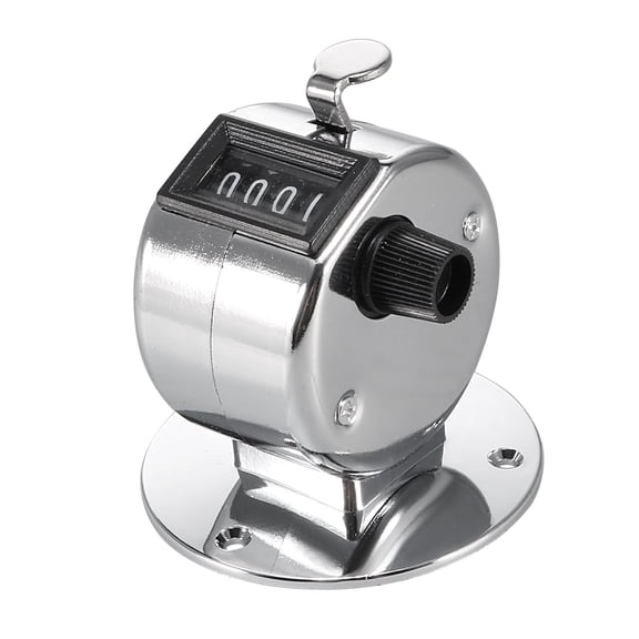 Unique Bargains Resettable 4 Digits Number Clicker Metal Hand Tally Counter