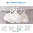 thumbnail image 5 of Piwvid Under Cabinet Coffee Mug Holder with 4 Hooks - White Space-Saving Drying Rack for Cups, Kitchen Utensils, Sponge & Dishcloth Storage (Cabinet/Drawer Organizer Accessories), 5 of 9