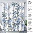 thumbnail image 5 of Blue Floral Shower Curtain Waterproof Shower Curtains for Bathroom, Fabric Floral Vine Print Design Modern Shower Curtain Home Bathroom Decor with 12 Hooks 72x72 Inch, 5 of 6