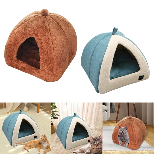Cama nido,Casa de cama grande para mascotas suave con suministros de calentador de almohadillas,Casa cálida de invierno Cómodo nido antideslizante,Caseta para gatos de interior Estilo B Fernando Cama nido