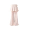 thumbnail image 5 of WhouRiu Girls Casual Flared Pants Fashion Solid Color Elastic Waist Loose Trousers Kids Comfortable Lightweight Everyday Wear,13-14 Years, 5 of 5