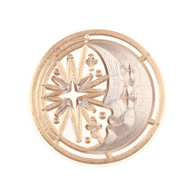 Sun Moon Stars Round Retro Wax Seal Stamp Head Fire Paint para invitación de boda