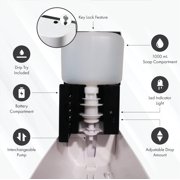 Auto Soap Dispenser with Drip Tray- White - Touch Free - Electronic - Automatic Sensor Soap Dispenser – Liquid or Spray - Wall Mount - Commercial or Residential - 1000 mL/33 oz