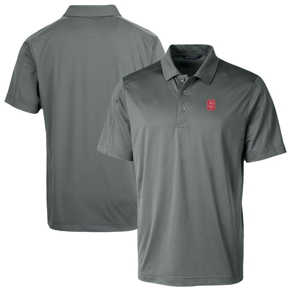 Men's Cutter & Buck Gray NC State Wolfpack Prospect Eco Textured Stretch Recycled Polo
