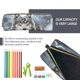 thumbnail image 5 of Easygdp Majestic Snowy Wolf para Estuche de Lápices de Cuero, Estuche de Papelería de Cuero, Estuche de Gran Capacidad con Cremallera, 5 of 7