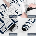 thumbnail image 3 of Shower Curtain Sets with Rugs for Bathroom,Navy Grey White Modern Bathroom Shower Curtains,Textured Fabric Waterproof Shower Curtain Liner with 12 Hooks,Machine Washable（72 x 72 inch）, 3 of 5