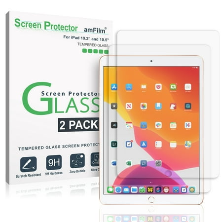 amFilm Screen Protector Glass for iPad 10.2 (2019), iPad Air 10.5 (2019), and iPad Pro 10.5 (2017) - Case Friendly Tempered Glass Screen Protector Film (2