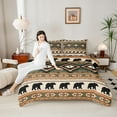 thumbnail image 4 of jejeloiu Rustic Western Aztec Full Size Comforter Sets,Jungle Animal Bear Bedding Comforter Set,Green Brown Rhombus Bedding Sets For Men Women,Luxury Bedroom Decor Reversible,3pcs, 4 of 8