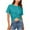 Sky Blue(Type 58), variant on Otvok Women Fashion Casual Solid Color Backless Hollow Front and Back Wearable T-Shirt Short-Sleeve Round Neck Tops