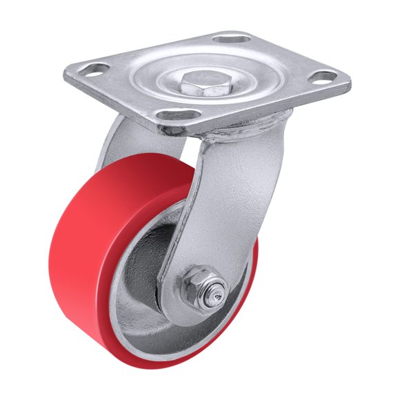 Roulettes Robustes 4 Pouces"X 2 Pouces" - Roulettes Industrielles en Polyuréthane avec Grande Capacité de Charge, Roulette Pivotante de 800 LB, Largement Utilisées dans les Meubles, Boîte à Outils pour Établi (1 Pivotante)