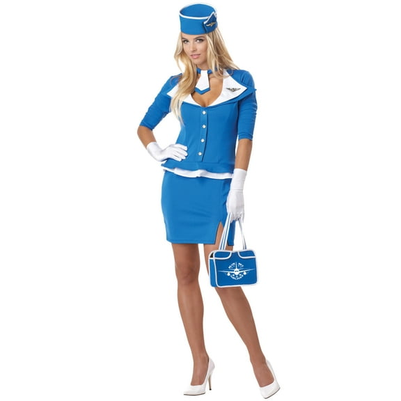 Womens Retro Stewardess Adult Costume
