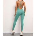 thumbnail image 2 of Combinaison de Yoga Dos Nu Sans Couture pour Femmes, Justaucorps de Sport, Combinaison de Gym Texturée Sans Manches, 2 of 8