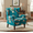 Floral Cyan, variant on Aukfa Wingback Accent Chair,Upholstered Club Chair with Solid Wood Legs for Living Room, Bedroom & Office,Floral Blue