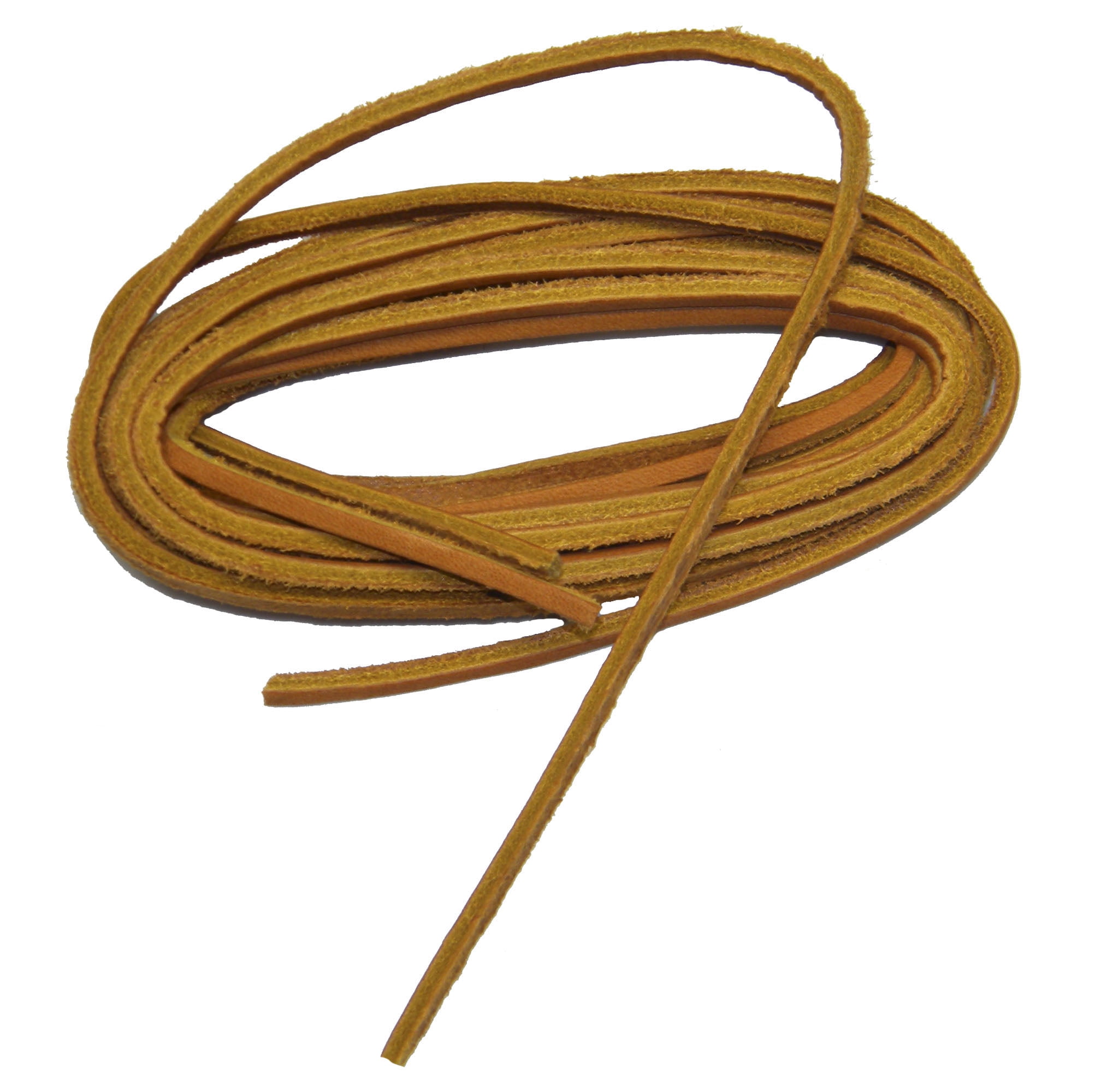 60 Inch Natural Tan Leather Boot Boat shoelaces - (2 Pair Pack)