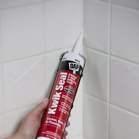 DAP Kwick Seal Kitchen and Bath Adhesive Caulk, 10.1 oz, White
